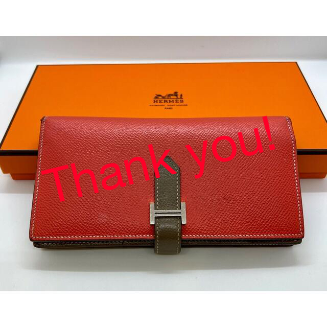 超美品!エルメス HERMES べアンスフレ バイカラー 長財布 - 財布