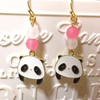 顔パンダ ピンク ピアス(ピアス)