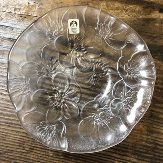 トウヨウササキガラス(東洋佐々木ガラス)のササキガラス 花レリーフ 5点セット レア(食器)