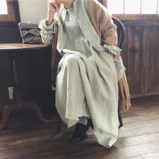 ネストローブ(nest Robe)のネストローブ♡リネン近江晒タックフレア2wayワンピース(ロングワンピース/マキシワンピース)