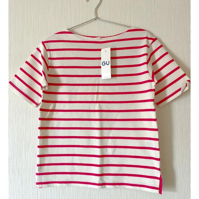 GU(ジーユー)のGU♡ピンクボーダートップス レディースのトップス(Tシャツ(半袖/袖なし))の商品写真