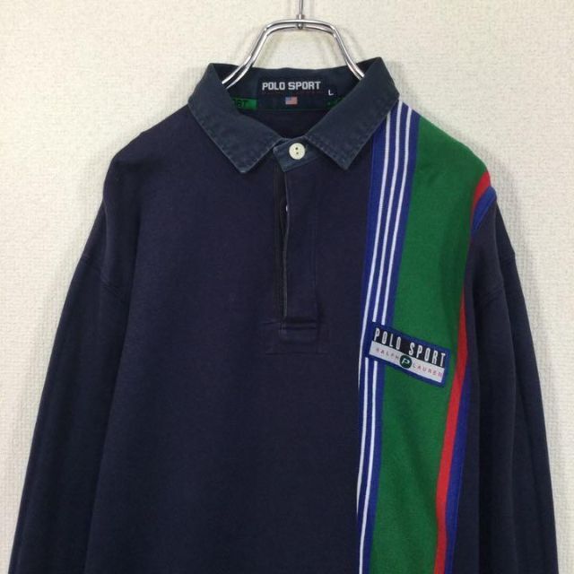 Ralph Lauren(ラルフローレン)の【90s】ポロスポーツ/POLO SPORT ラガーシャツ　長袖ポロシャツ　ロゴ メンズのトップス(ポロシャツ)の商品写真