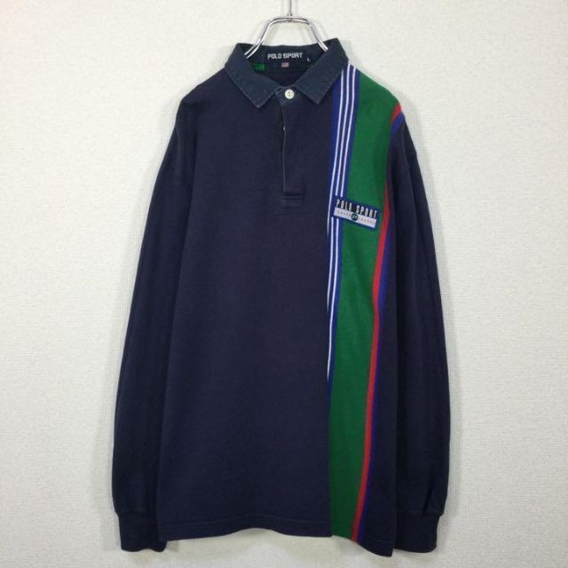 Ralph Lauren(ラルフローレン)の【90s】ポロスポーツ/POLO SPORT ラガーシャツ　長袖ポロシャツ　ロゴ メンズのトップス(ポロシャツ)の商品写真