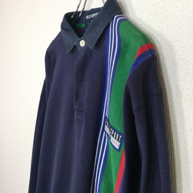 Ralph Lauren(ラルフローレン)の【90s】ポロスポーツ/POLO SPORT ラガーシャツ　長袖ポロシャツ　ロゴ メンズのトップス(ポロシャツ)の商品写真