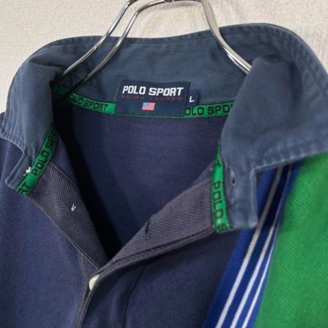 Ralph Lauren(ラルフローレン)の【90s】ポロスポーツ/POLO SPORT ラガーシャツ　長袖ポロシャツ　ロゴ メンズのトップス(ポロシャツ)の商品写真