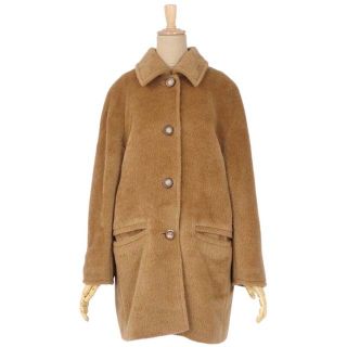 マックスマーラ(Max Mara)のマックスマーラ コート 白タグ シャギー ステンカラー アルパカ ウール(ブルゾン)