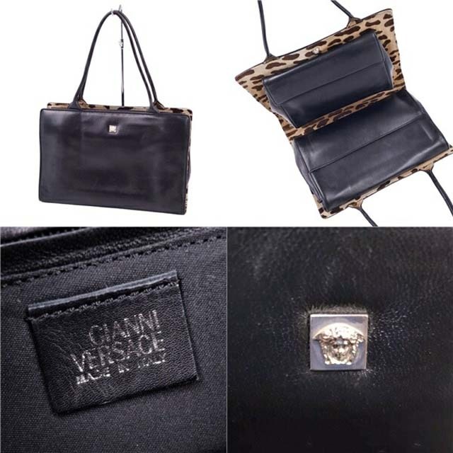 Gianni Versace(ジャンニヴェルサーチ)のジャンニヴェルサーチ リバーシブル バッグ メデューサ ハンドバッグ レオパード レディースのバッグ(ハンドバッグ)の商品写真