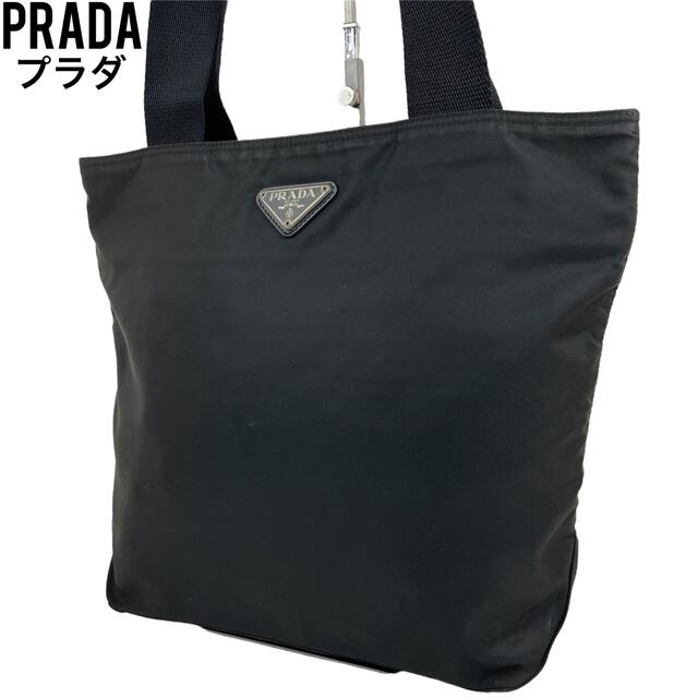 ✨美品 PRADA プラダ トートバッグ ブラック 黒 手提げ ナイロン 白