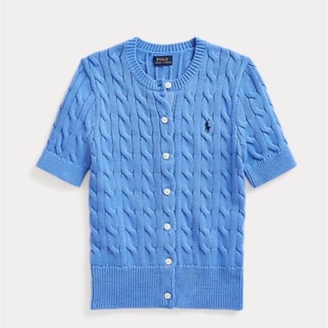 POLO RALPH LAUREN(ポロラルフローレン)のラルフローレン　半袖コットンニットカーディガン　 レディースのトップス(ニット/セーター)の商品写真