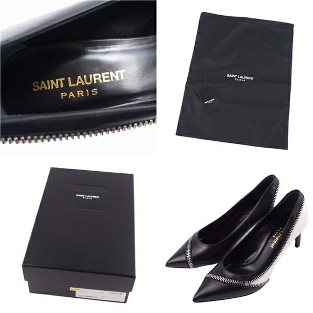 Saint Laurent(サンローラン)のサンローラン パリ パンプス バイカラー レザー ジップデザイン シューズ レディースの靴/シューズ(ハイヒール/パンプス)の商品写真