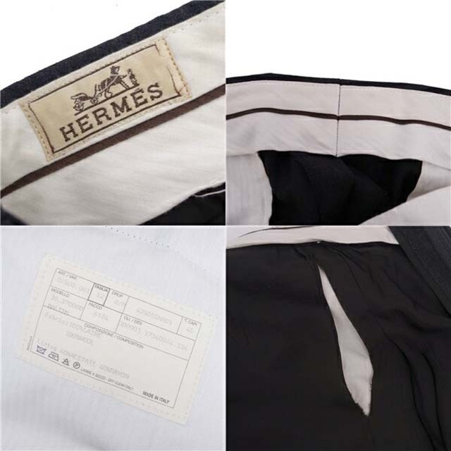 Hermes(エルメス)のエルメス パンツ ロングパンツ スラックス ウール ボトムス 無地 メンズ メンズのパンツ(ショートパンツ)の商品写真