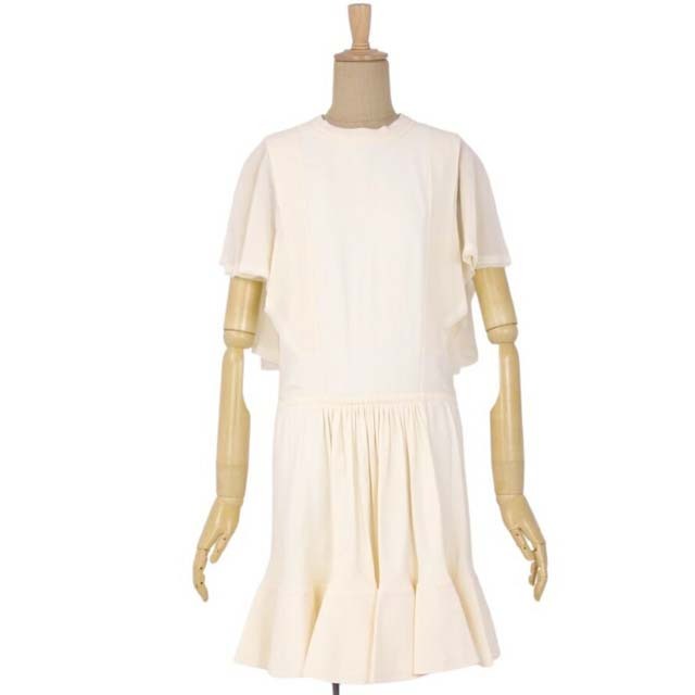 クロエ ワンピース ドレス フリル シフォン ウエストギャザー レディース約31cm袖丈