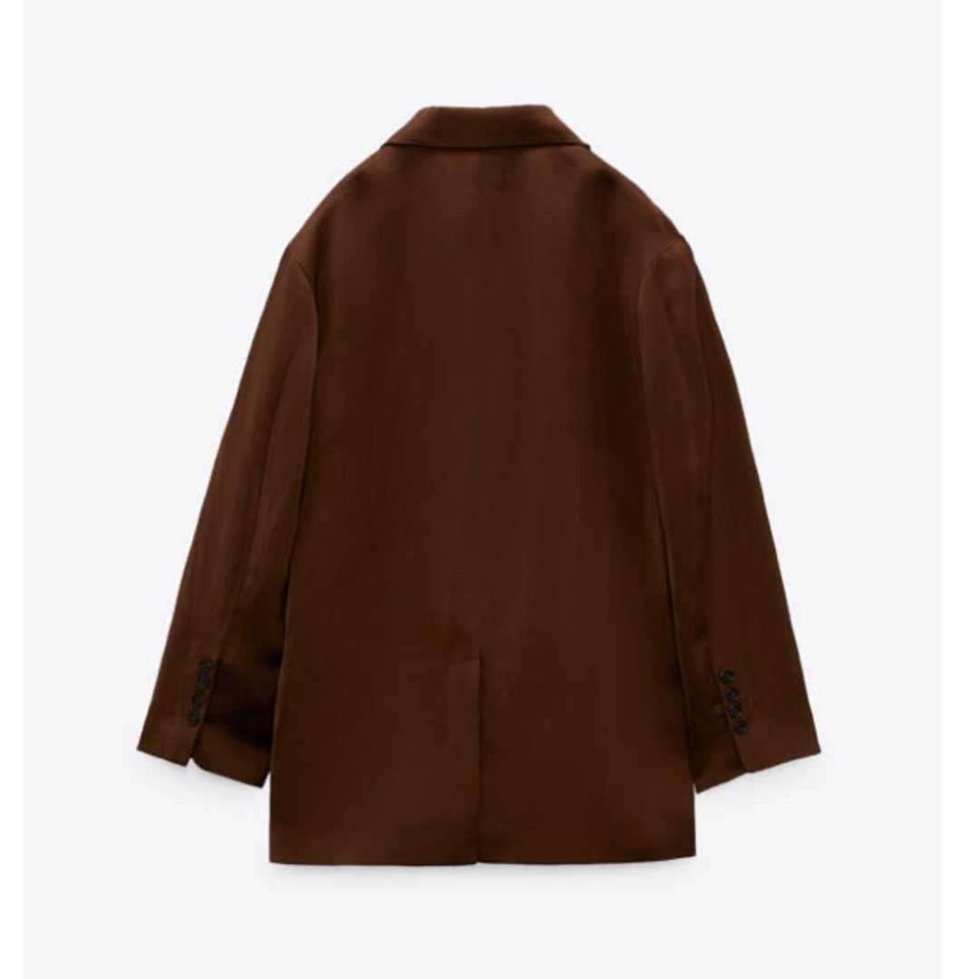 ZARA(ザラ)のZARA ルーズフィット　ブレザー　ポケット　ジャケット　オーバーサイズ　茶 レディースのジャケット/アウター(テーラードジャケット)の商品写真