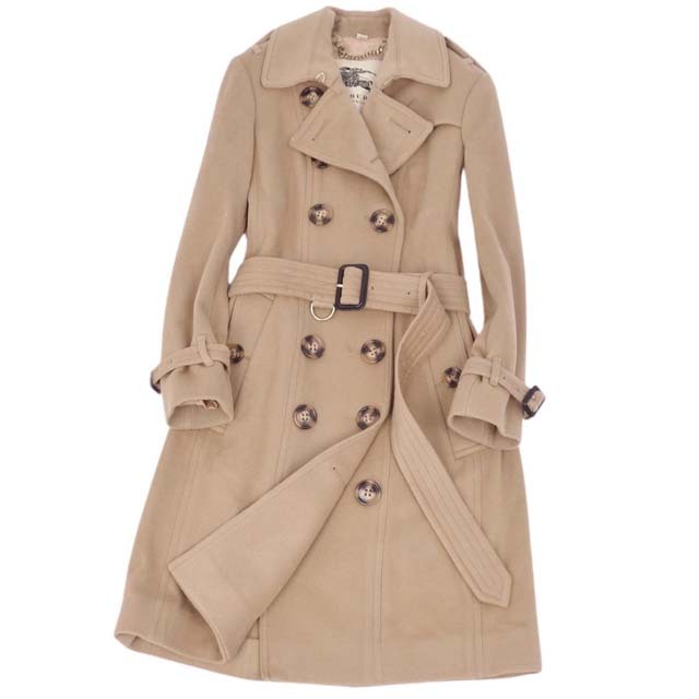 極美品 BURBERRY バーバリー カシミヤ100% サンドリンガム トレンチ-