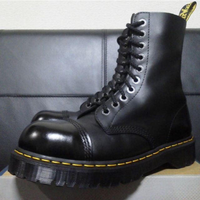 Dr.Martens BXB UK8 黒 厚底 スチールトゥ JADON 豪華で新しい 49.0