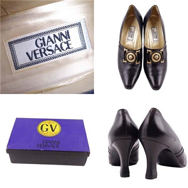 Gianni Versace(ジャンニヴェルサーチ)のジャンニヴェルサーチ パンプス サンバースト金具 カーフレザー シューズ 36 レディースの靴/シューズ(ハイヒール/パンプス)の商品写真