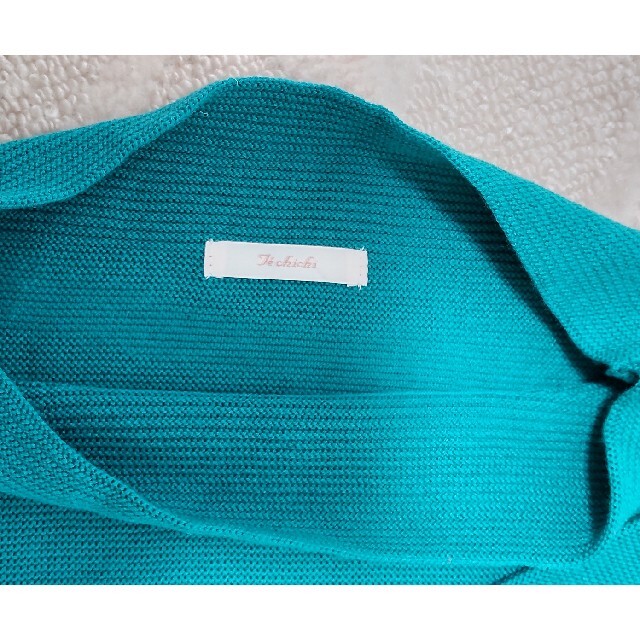 レディース セーター七分袖  ターコイズブルー レディースのトップス(ニット/セーター)の商品写真