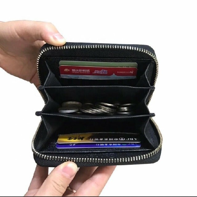 コインケース　小銭入れ　 ラウンドファスナー ブラック　 メンズ財布 メンズのファッション小物(コインケース/小銭入れ)の商品写真