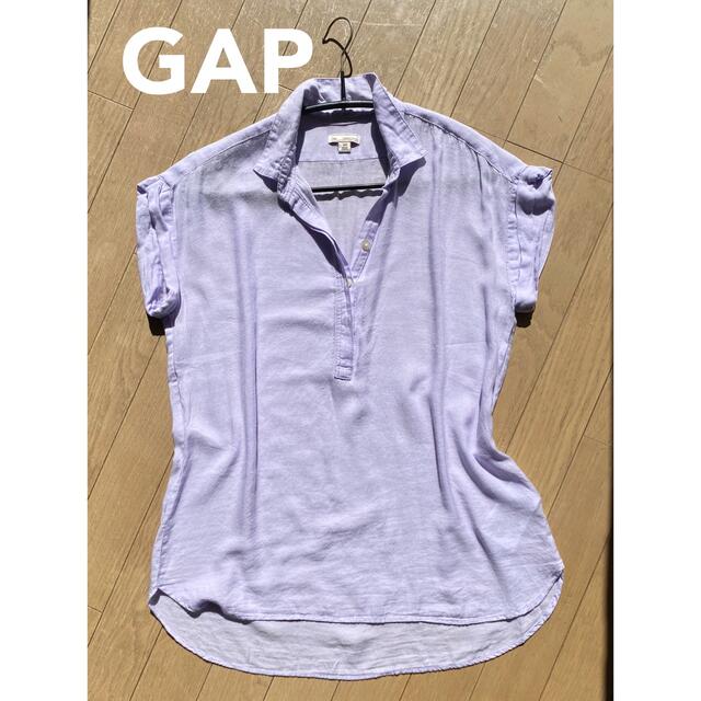 GAP(ギャップ)のGAP ロング丈 綿シャツブラウス ラベンダーパープル レディースのトップス(シャツ/ブラウス(半袖/袖なし))の商品写真
