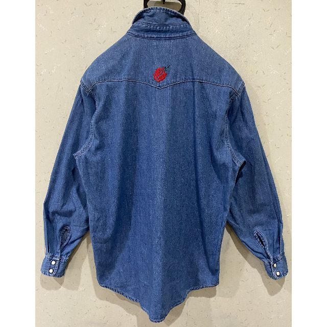 ＊BLUE BLUE 聖林公司 HRM インディゴ 薔薇 刺繍 長袖シャツ 1