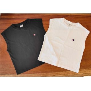 チャンピオン(Champion)のチャンピオン ノースリーブ Tシャツ 黒と白 2枚セット 130cm(Tシャツ/カットソー)