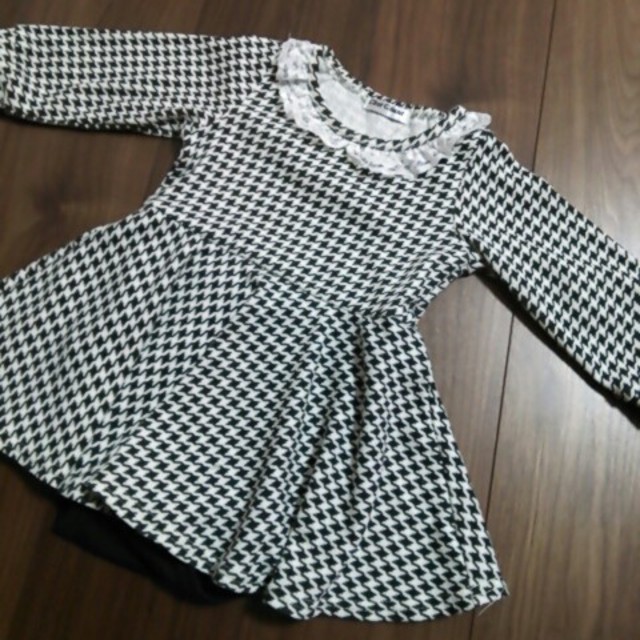 千鳥ワンピース キッズ/ベビー/マタニティのキッズ服女の子用(90cm~)(その他)の商品写真