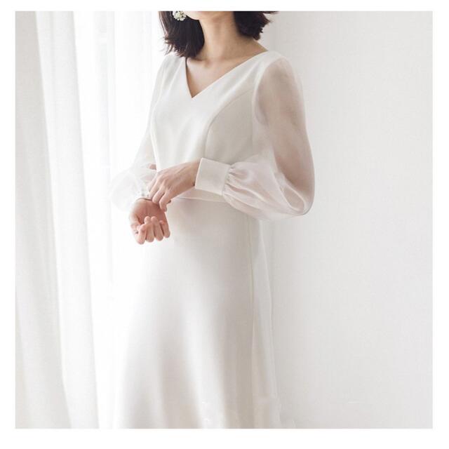 ホワイトドレス　前撮り/ブライダル レディースのフォーマル/ドレス(ウェディングドレス)の商品写真