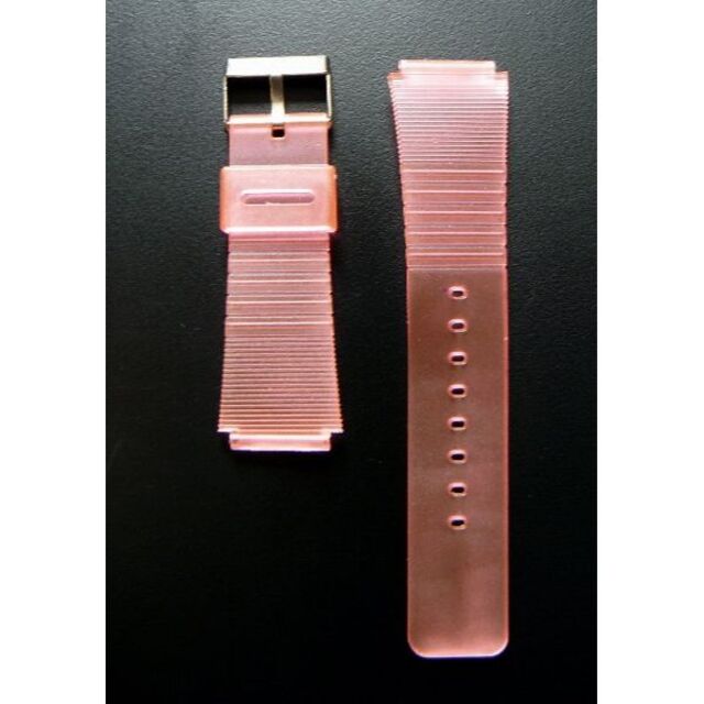ラバー製(ピンク色)の腕時計ベルト メンズの時計(ラバーベルト)の商品写真