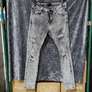 ザラ(ZARA)のzara man ストレッチ クラッシュ加工 スキニーデニムパンツ　US32(デニム/ジーンズ)