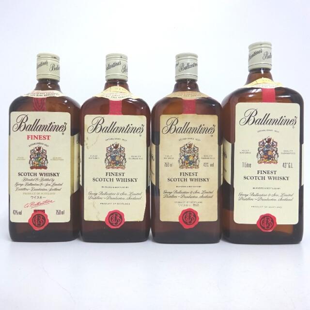 未開封★Ballantine's【バランタイン】 ファイネスト 青青旗 4本セット 1000/760/750ml 箱なし