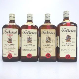 バリー(Bally)の未開封★Ballantine's【バランタイン】 ファイネスト 青青旗 4本セット 1000/760/750ml 箱なし【中古】(ウイスキー)