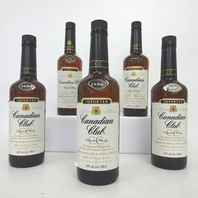 未開封★Canadian Club【カナディアンクラブ】 1858 白ラベル 5本セット 700ml 箱なし