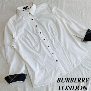 BURBERRY - バーバリー ロンドン シャツ ブラウス チェック 白 ホワイト 48 長袖