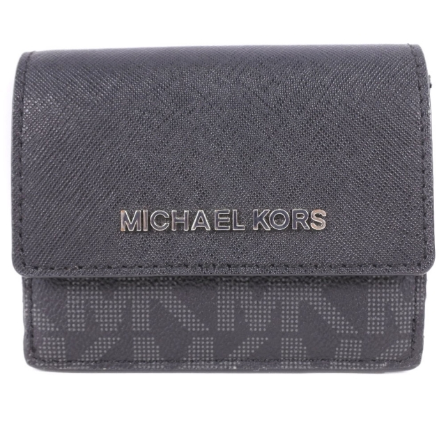 【Michael Kors】マイケルコース 牛革×PVC 黒 ユニセックス 二つ折り財布