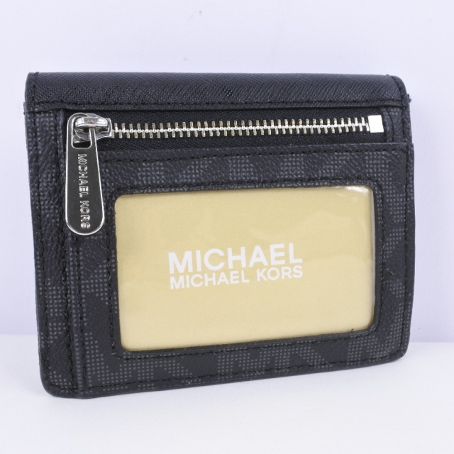 【Michael Kors】マイケルコース 牛革×PVC 黒 ユニセックス 二つ折り財布 2