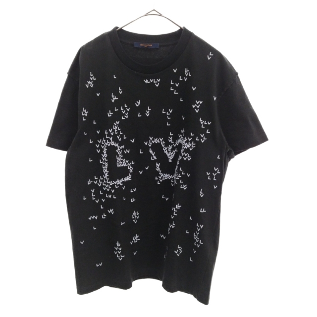 LOUIS VUITTON ルイヴィトン 22AW LVスプレッドエンブロイダリー 半袖Tシャツ カットソー 1AA541 ブラック