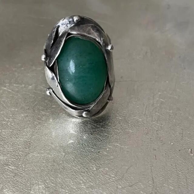 A956 used vintage stone silver ring リング