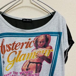 ヒステリックグラマー(HYSTERIC GLAMOUR)の一点物　HYSTERIC GLAMOUR シースルー　切り替えカットソー(カットソー(半袖/袖なし))