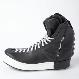 リックオウエンス(Rick Owens)の極美ARTSELAB牛革アルチザンハイカットスニーカーＺＩＰレイヤードブーツ４１(ブーツ)