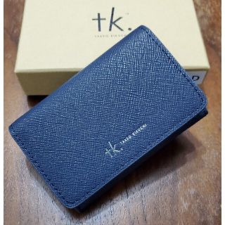 タケオキクチ(TAKEO KIKUCHI)のtk.　新品　メンズ　フェイクレザーカードケース(ネイビー)(名刺入れ/定期入れ)