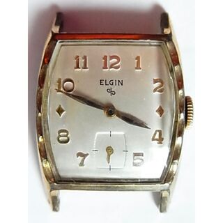 エルジン(ELGIN)のELGINエルジン腕時計10K金張り手巻き2針スモセコ角形レクタンギュラー(腕時計(アナログ))