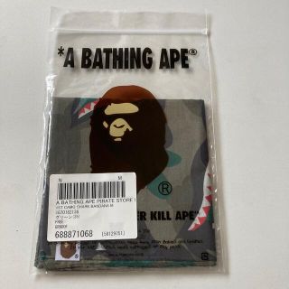 アベイシングエイプ(A BATHING APE)のBAPE 1ST CAMO SHARK BANDANA M グリーン(バンダナ/スカーフ)