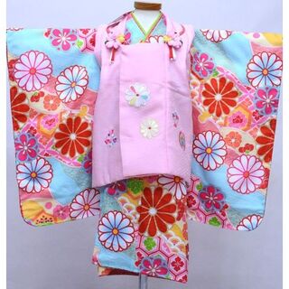 七五三 三歳 女児 被布着物フルセット 日本製 かかと止め付き NO31764(和服/着物)