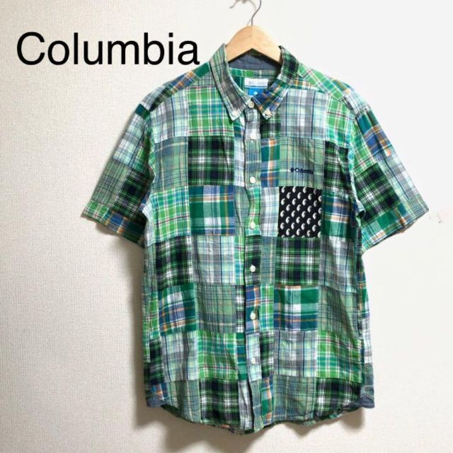 Columbia(コロンビア)のコロンビア  希少　おしゃれ　切り替え　チェック　半袖　シャツ　グリーン メンズのトップス(シャツ)の商品写真