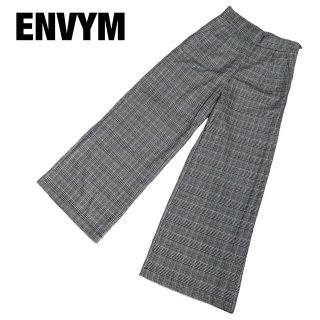 アンビー(ENVYM)の【当日発送】ENVYM 美品 グレンチェック ワイドパンツ 秋冬(カジュアルパンツ)