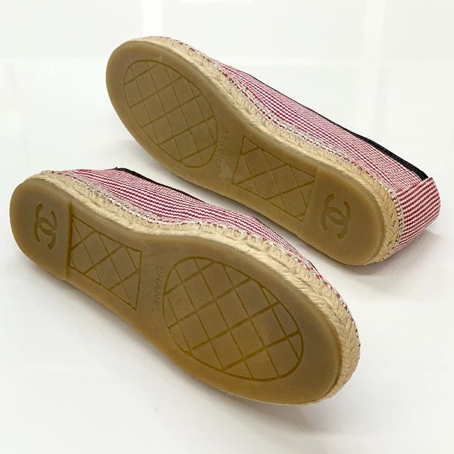 4777 未使用 シャネル ココマーク エスパドリーユ フラットシューズ