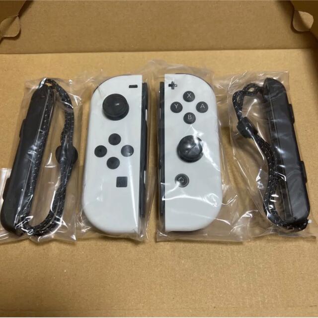 ゲームソフト/ゲーム機本体有機ELモデルSwitchに付属されていた ジョイコンホワイト、ストラップ