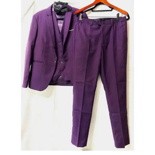 紫　スーツ　4点セット(セットアップ)