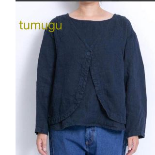 ツムグ(tumugu)のtumugu ツムグ  ソリトリネン　プルオーバー＋ベストセット  ブラック(アンサンブル)