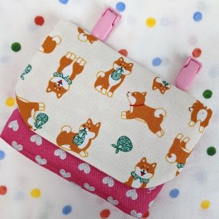 ⭐オーダー受付中⭐　移動ポケット　クリップ別　ハンドメイド　女の子　ゆめかわ　柴(外出用品)